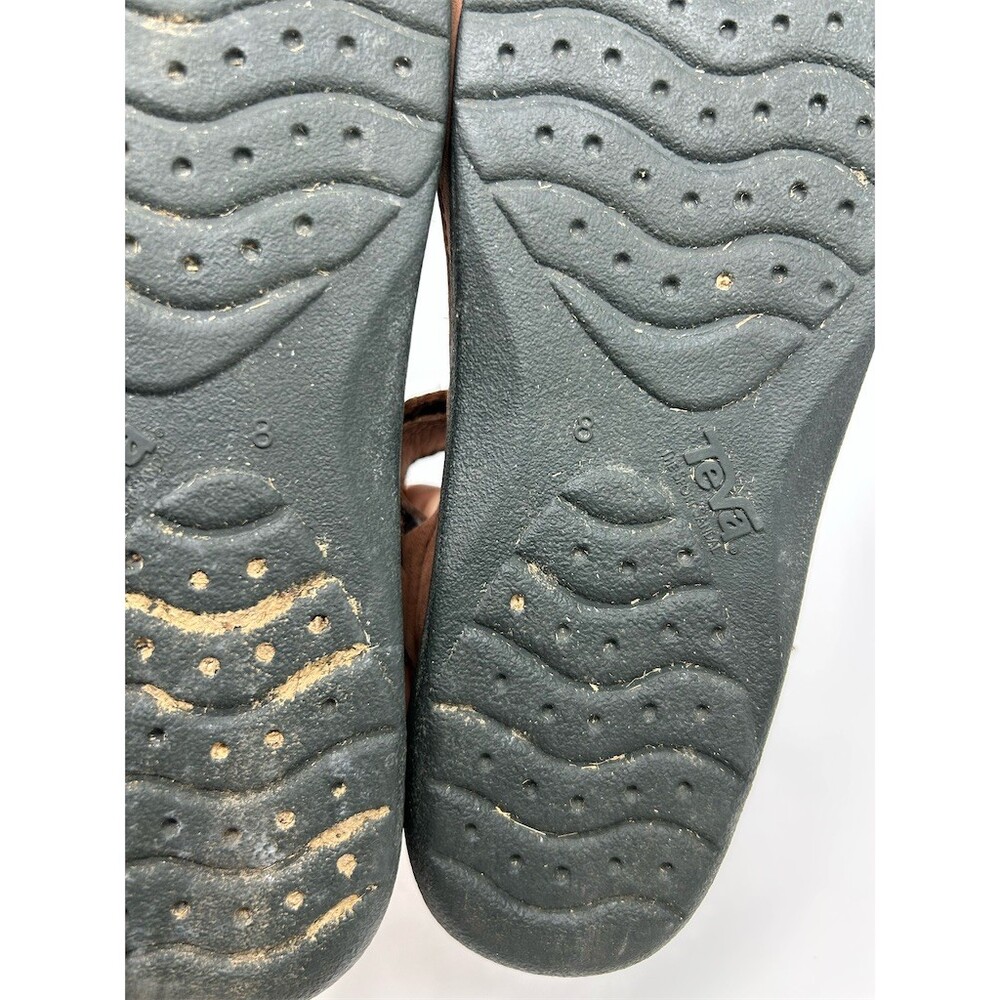 Teva Womens Strappy Sport Sandals Brown Hook & Loop Adjustable Outdoor Size 8 - Picture 9 of 11